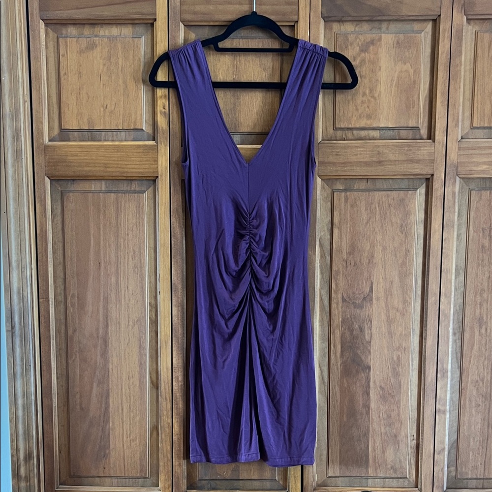 White + Warren Purple Spandex Dress